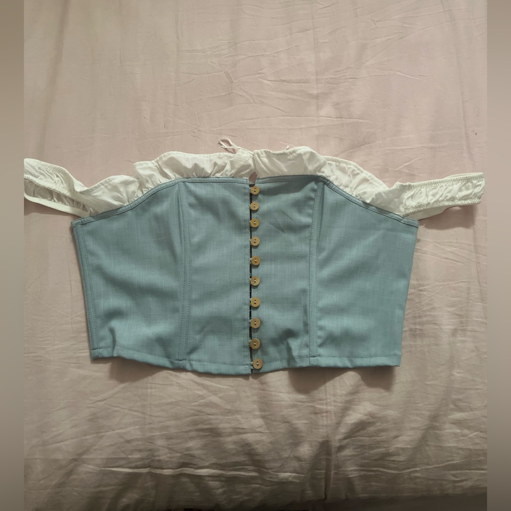 Urban Outfitters out from under Blue and White Corset Top
